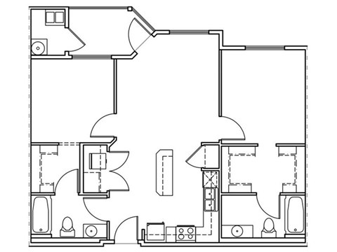 A black and white image of a house floor plan.